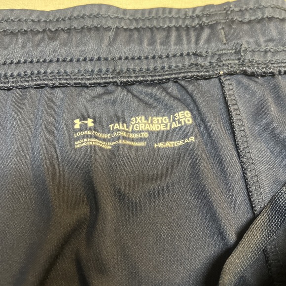 Under Armour 3XL Tall Gym Athletic Shorts Blue Pockets Loose Heat Gear - Picture 2 of 5